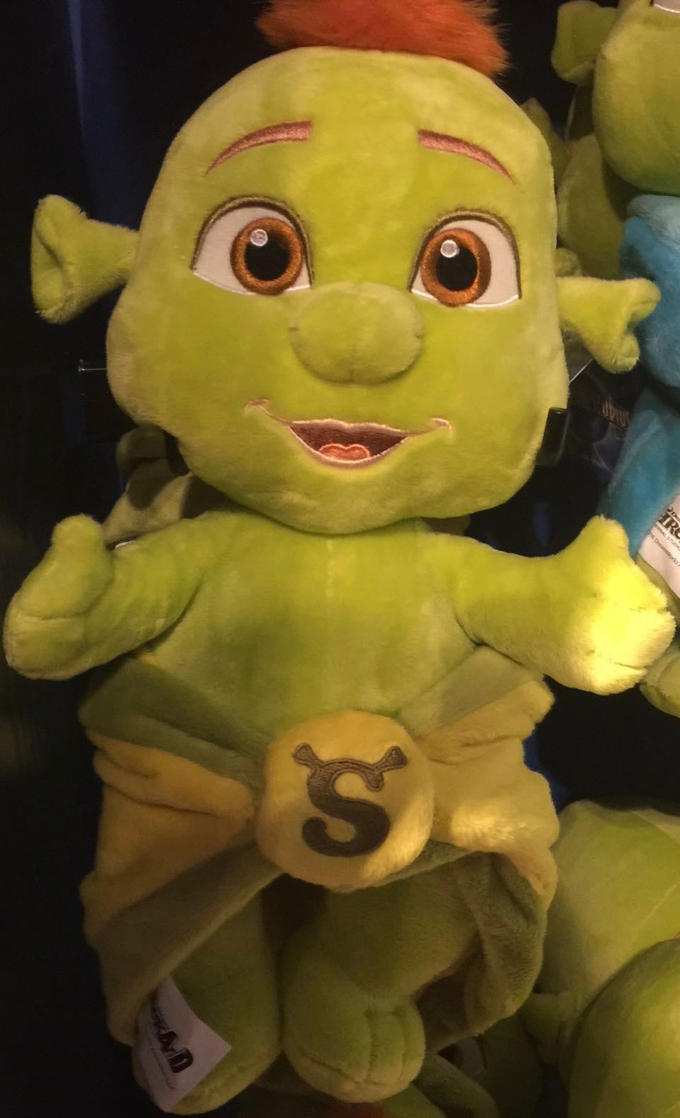 Universal Studios Shrek 4-D Baby Boy in Yellow Blanket Plush New With Tags