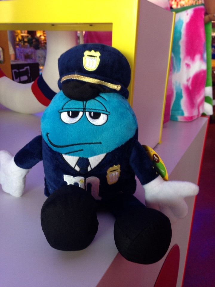 M&M's World Blue Character as Policeman Soft Plush New with Tags