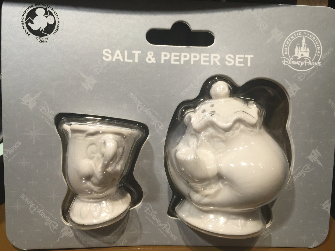 Disney Parks Beauty & the Beast Chip Mrs. Pots Salt Pepper New with Box