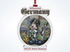 Disney Parks Epcot Mickey Germany Willkommen! Disc Ornament New with Tags