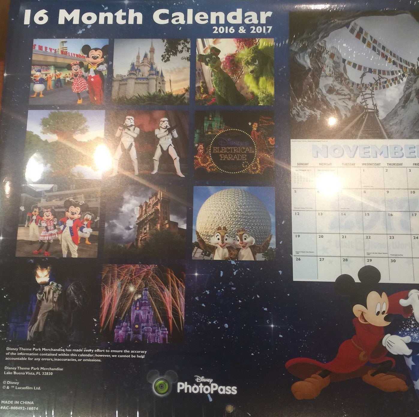 Disney Parks 2017 Walt Disney World 16 Month Calendar new sealed