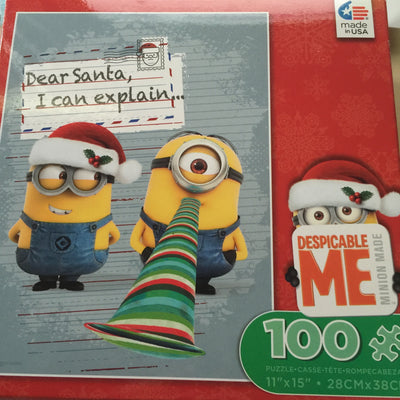 Despicable Me Minion Dear Santa Holiday 100 pcs Jigsaw Puzzle Ceaco New with Box - I Love Characters