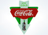 Drink Ice Cold Coca Cola Authentic Wood Triangle Magnet New