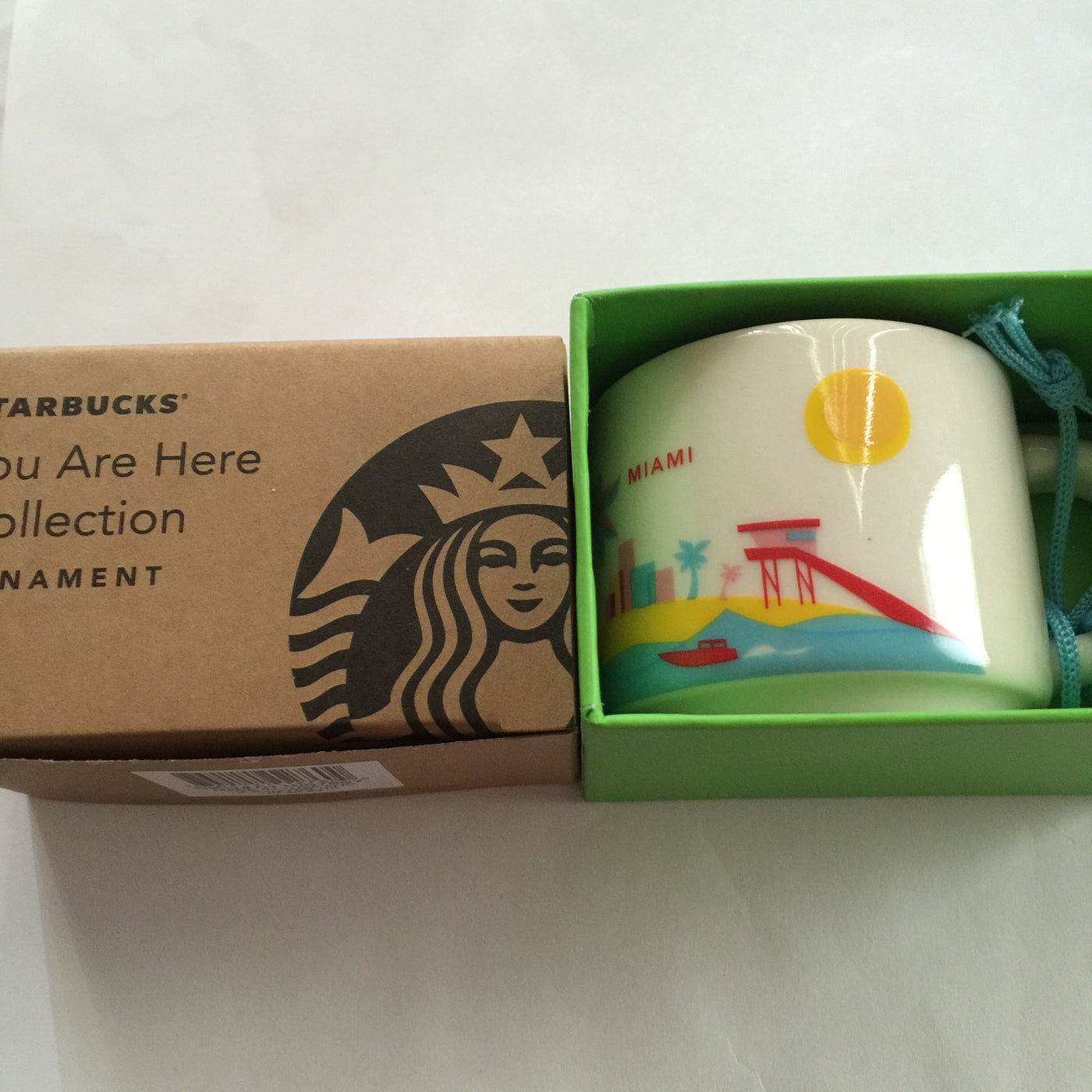 Starbucks Coffee You Are Here Miami Ceramic Mug Ornament New with Box