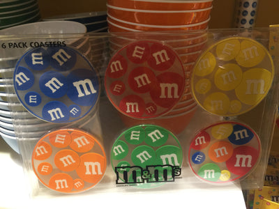 M&M's World Candy Coaster Set of 6 Multicolors New with Box