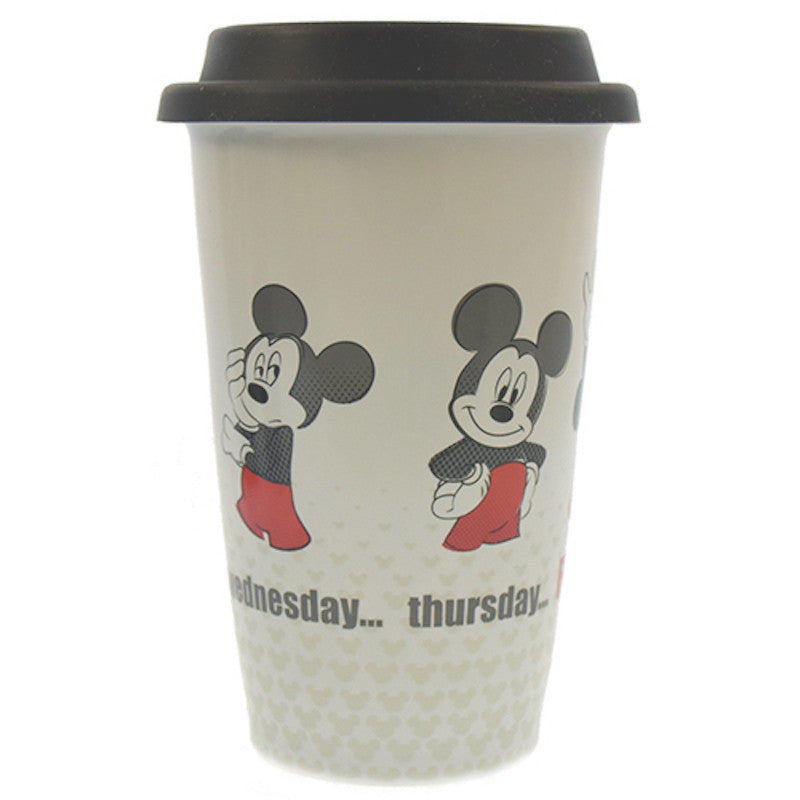Disney Parks Mickey Throught Friday Ceramic Coffee Travel Mug New