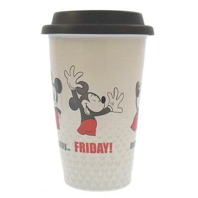 Disney Parks Mickey Throught Friday Ceramic Coffee Travel Mug New