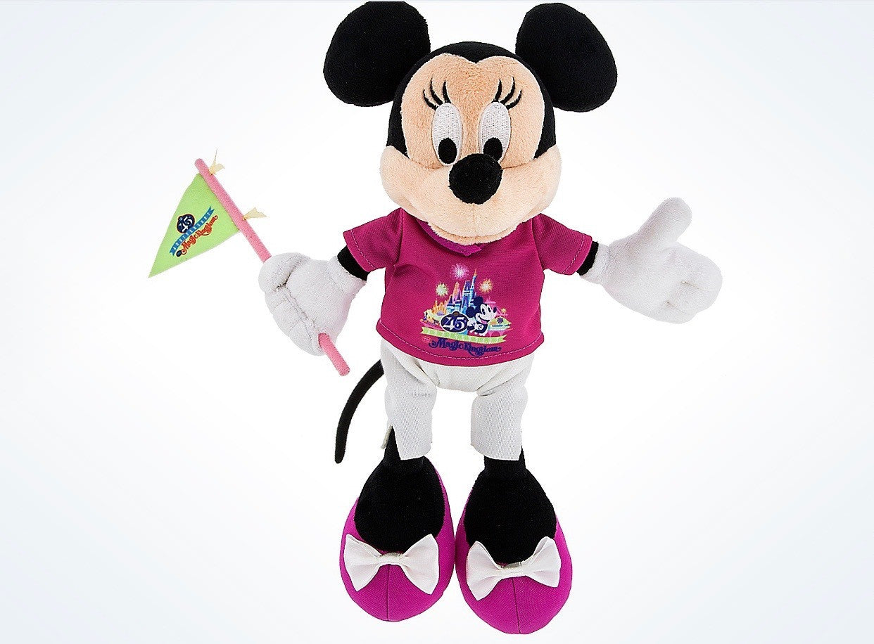 Disney Parks 45th Anniversary Magic Kingdom 9" Minnie Mouse Plush New with Tags