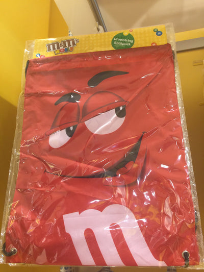 M&M's World Red Nylon Drawstring Backpack New Sealed