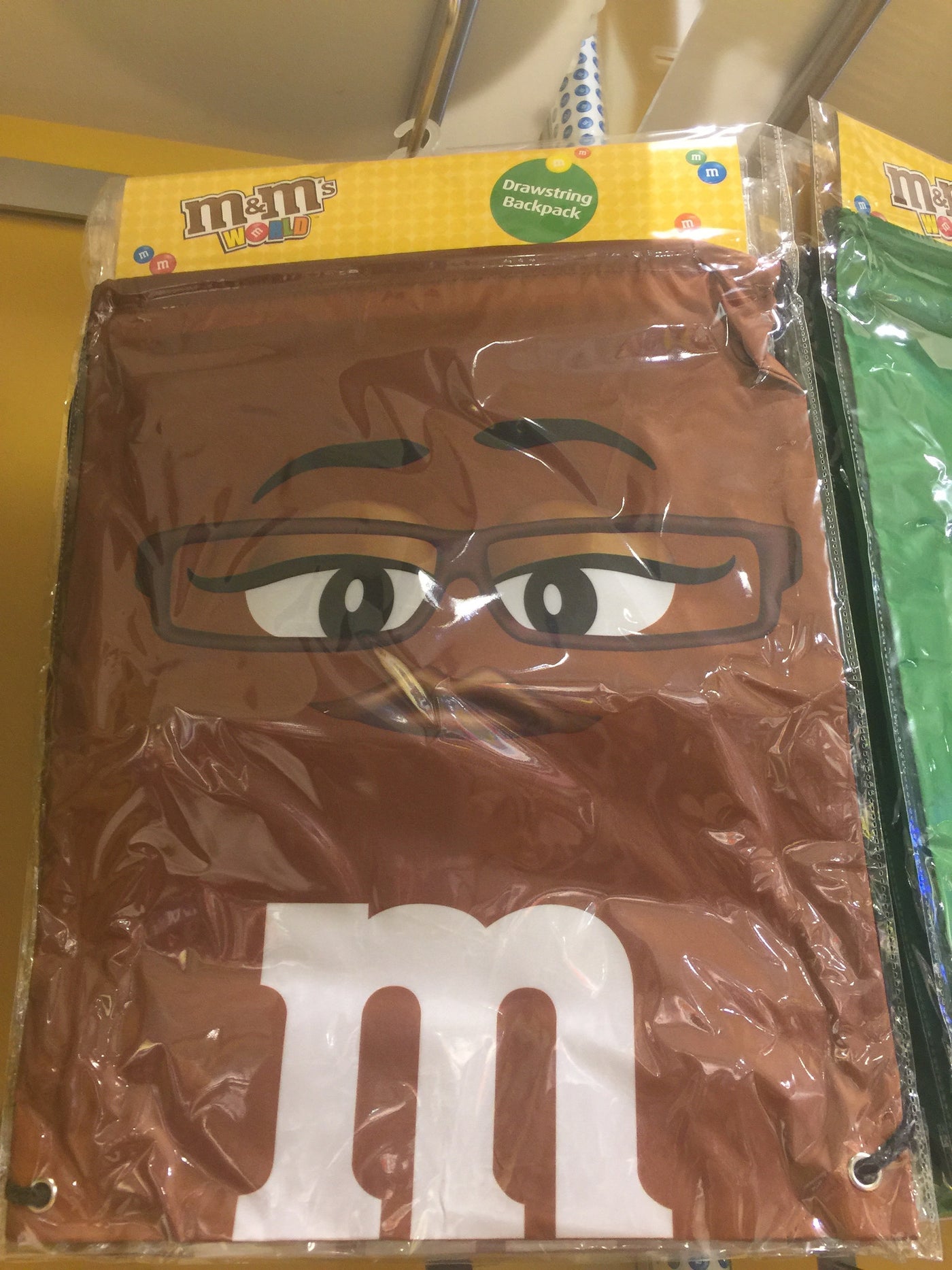 M&M's World Brown Nylon Drawstring Backpack New Sealed