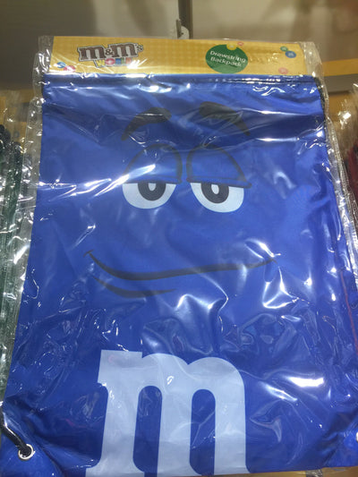 M&M's World Blue Nylon Drawstring Backpack New Sealed