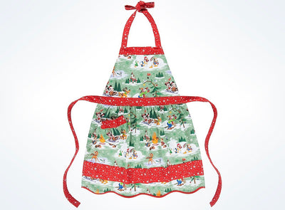 Disney Parks Storybook Mickey & Friends Happy Holiday Apron Adult New with Tags