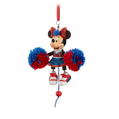 Disney Parks Minnie Cheerleader Articulated Figural Christmas Ornament New Tags