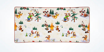 Disney Parks Retro Storybook Holiday Mickey & Friends Ceramic Large Tray New