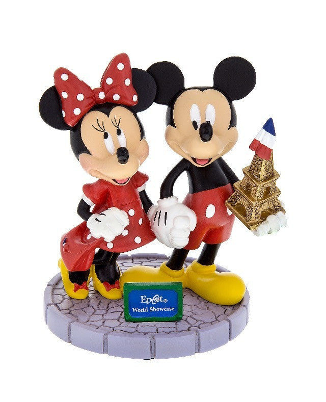 Disney Parks EPCOT World Showcase Mickey and Minnie Mouse Figurine New