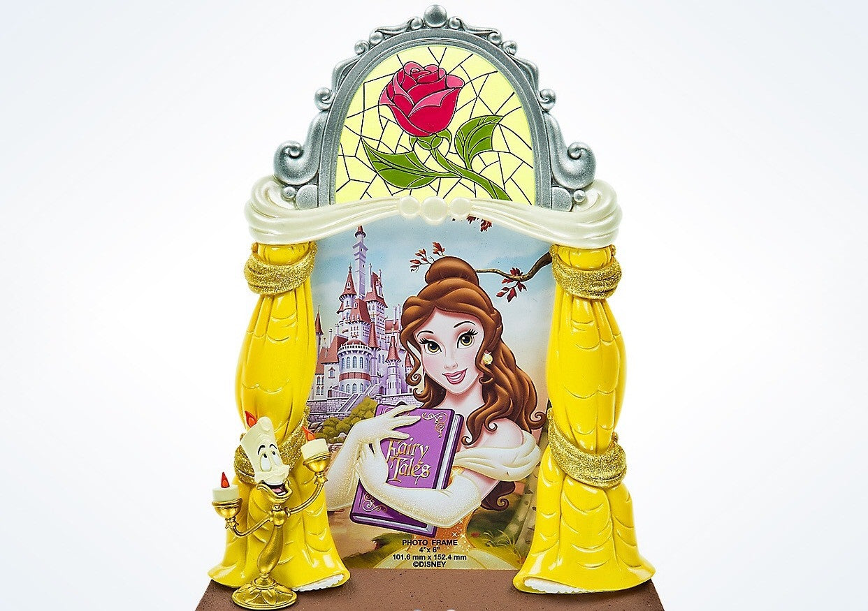 Disney Parks Belle and Lumiere Theme Resin Picture Photo Frame 4x6 New