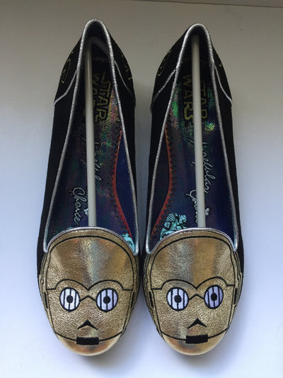 Disney Star Wars C3PO Irregular Choice Loafer Shoe Woman Size 8.5 New with Box