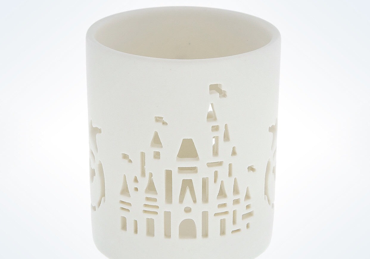 Disney Parks White Ceramic Cinderella Castle Votive Candle Holder New