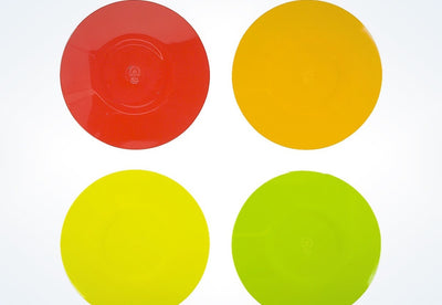 Disney Parks Mickey Mouse Icon Citrus Set of 4 Plates New