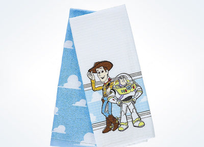 Disney Parks Toy Story Buzz & Woody Cotton Dish Towels Set New with Tags