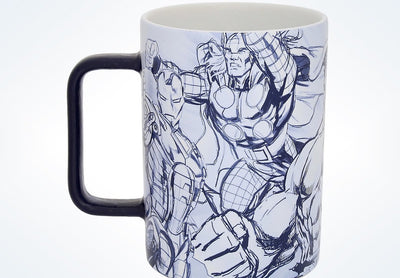 Disney Parks Marvel Avengers Assemble Sketch Ceramic Coffee Mug New