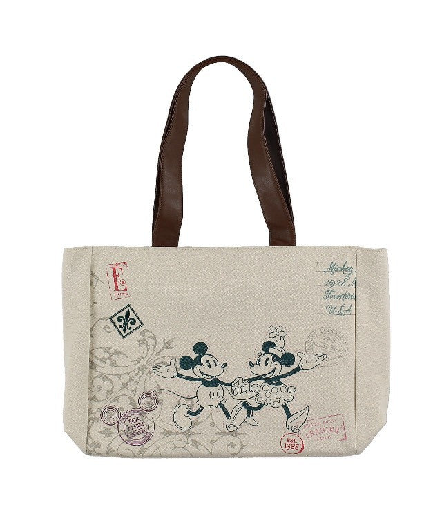 Disney Parks Mickey & Minnie Mouse Castle Vintage Tote Bag New with Tag