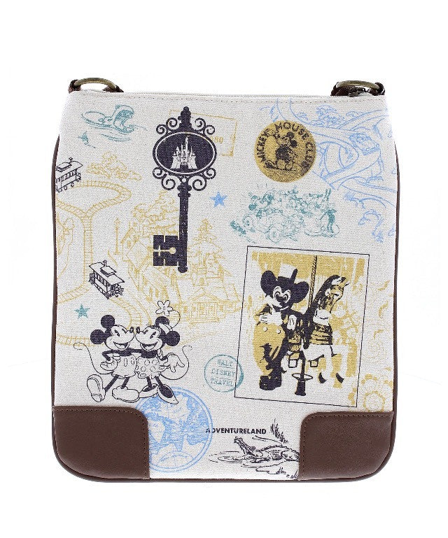 Disney Parks Mickey & Minnie Mouse Vintage Crossbody Bag New with Tag