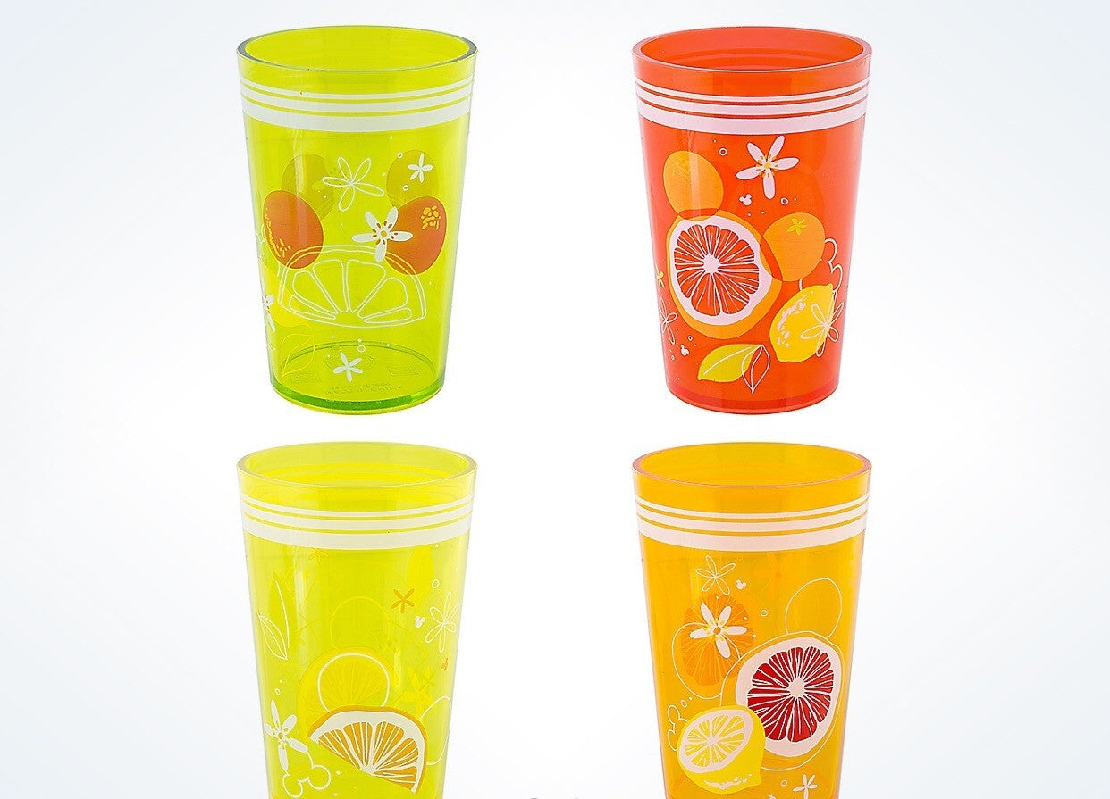 Disney Parks Mickey Icon Citrus Tumblers Set of 4 New with Box