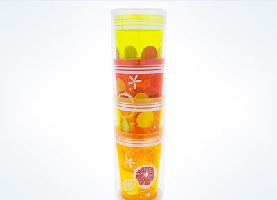 Disney Parks Mickey Icon Citrus Tumblers Set of 4 New with Box