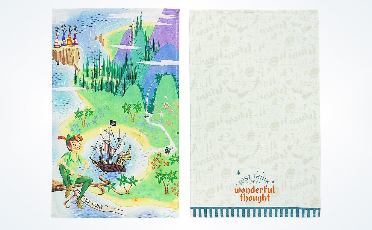 Disney Parks Peter Pan Neverland Dish Towels Set New with Tags