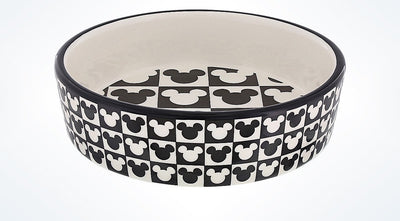 Disney Parks Mickey Checkered Medium Ceramic Pet Bowl New