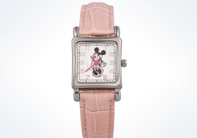 Disney Parks Pink Minnie Mouse Leather Watch New with Case