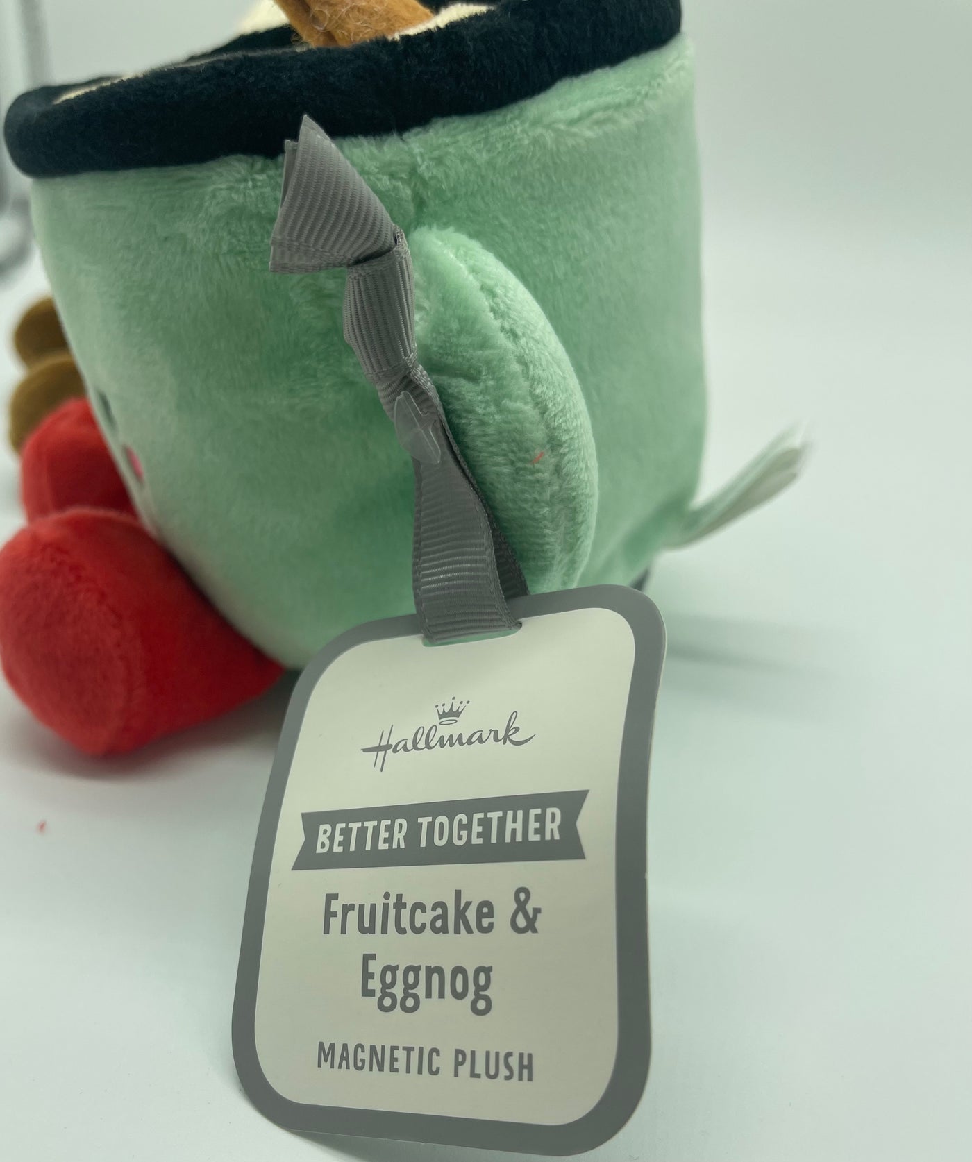Hallmark Better Together Fruitcake and Eggnog Magnetic Plush New with Tag