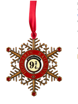 Universal Studios Harry Potter Platform 9 3/4 Snowflake Spinner Ornament New