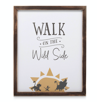 Disney The Lion King Walk on the Wild Side Framed Wood Wall Decor New with Box