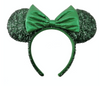 Disney Minnie Sequined Emerald Ear Headband with Bow New with Tag