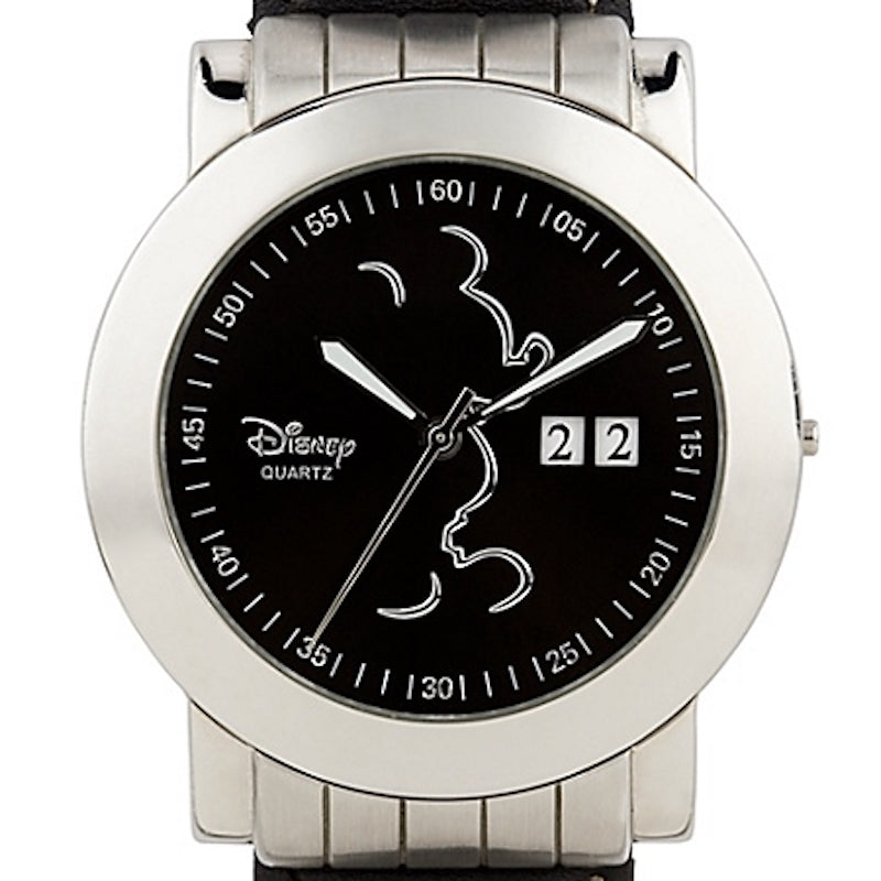 Disney Parks Mickey Mouse Outline with Date Black Watch New with Tag