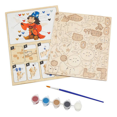 Disney Parks Ink & Paint Sorcerer Mickey 3D Wood Model and Paint Set New Sealed