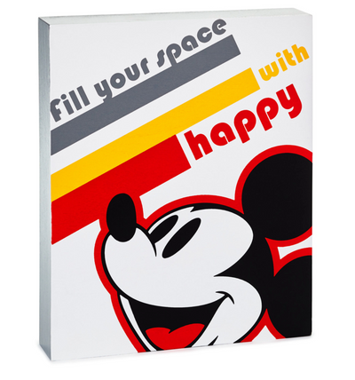 Hallmark Disney Mickey Mouse Fill Your Space with Happy Wood Quote Sign New
