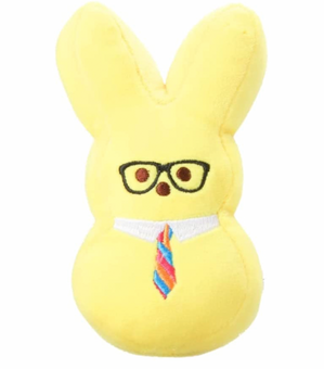 Peeps Easter Peep Yellow Bunny with Tie Cotton Candy Scented Plush New with Tag