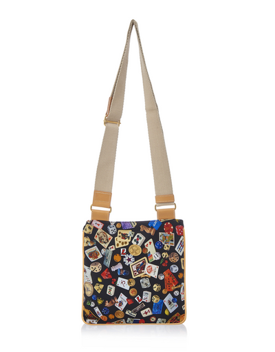 Madrid Life is a Game Black Shoulder Bag Made in Italy by Divo Diva New