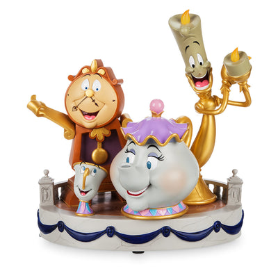 Disney Beauty and the Beast Lumiere Cogsworth Chip & Mrs Pott Statue New Box