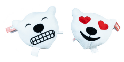 Authentic Coca-Cola Polar Bear Teeth Heart Eyes Emoji Pillow New with Tags
