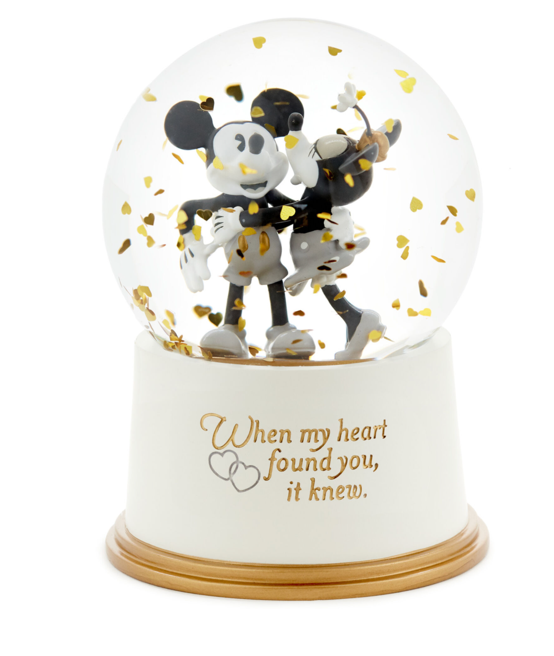 Hallmark Valentine Disney Mickey and Minnie My Heart Found You Snow Globe New