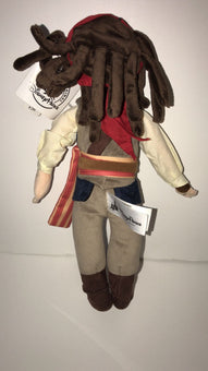 Disney Parks Pirates of the Caribbean Jack Sparrow 15in Plush New with Tags