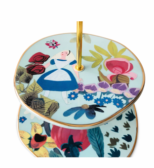 Disney Alice in Wonderland 70th by Mary Blair Porcelain Tiered Serving Tray New