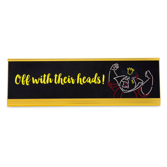 Disney Parks Queen of Hearts Off With Their Heads Desk Nameplate New