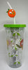Disney Parks Orange Bird Hello Sunshine Sipper Straw Tumbler Cup with Straw New