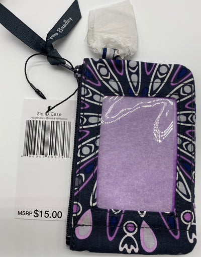 Vera Bradley Cotton Zip ID Case Mimosa Medallion New with Tag