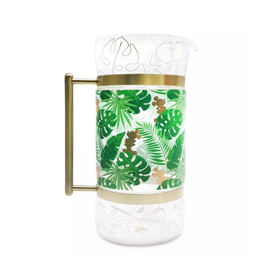Disney Parks Mickey SilhouetteTropical Glass Pitcher New